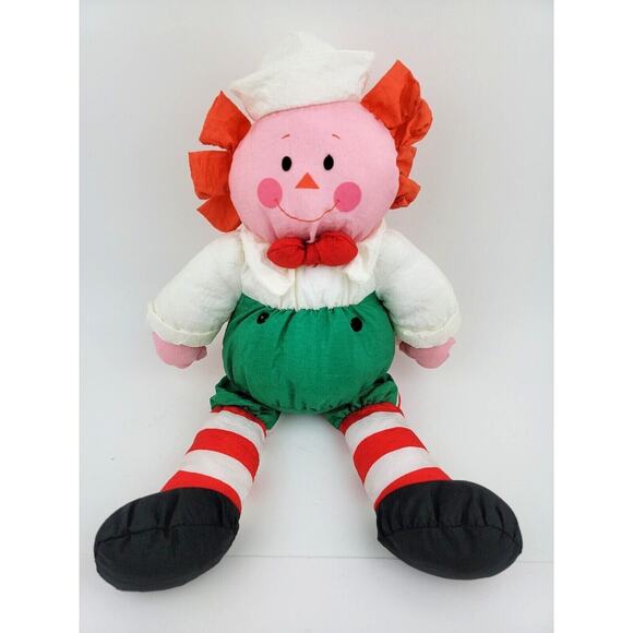 Vintage Dept 56 Clown Doll Two sided Sleeping Awake 16 inch Tall Nylon - Picture 1 of 10